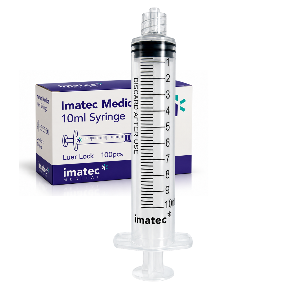 Luer Lock Syringe - 2ml, 3ml, 5ml & 10ml - (Box of 100) by Imatec Medical
