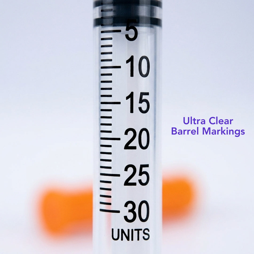 Insulin Syringes with Needles - 1ml, 0.5ml & 0.3ml - (Boxes of 100) by Imatec Medical