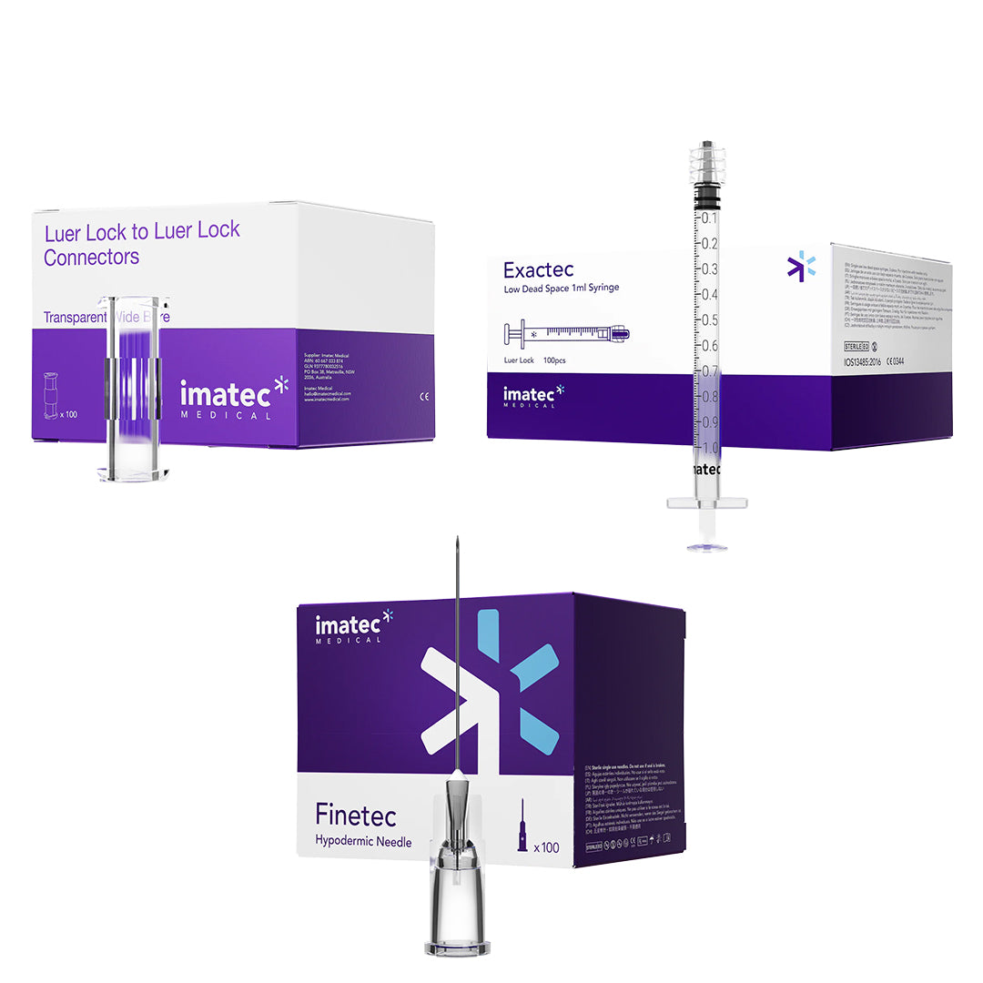 TRT/Steroid Needle, Connector & Syringe Bundles by Imatec Medical