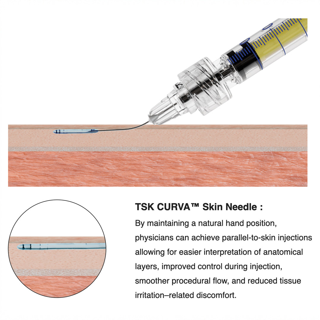 TSK Curva - Curved Hypodermic Needles for Lip & Skin - Box of 50