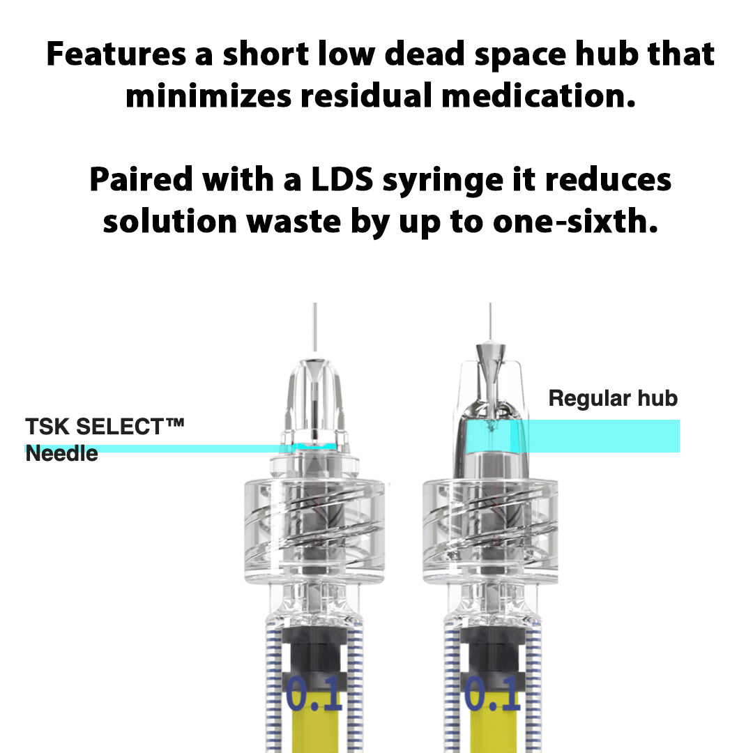 TSK Select Whisper Needle 34g - Low Dead Space Needle - Box Of 100