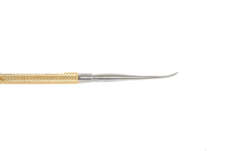 The Freer Septum Elevator by Marina Medical is part of the Cerkes Rhinoplasty Set. Features a gold handle and little knobs that prevent it from rolling | Precise Medical