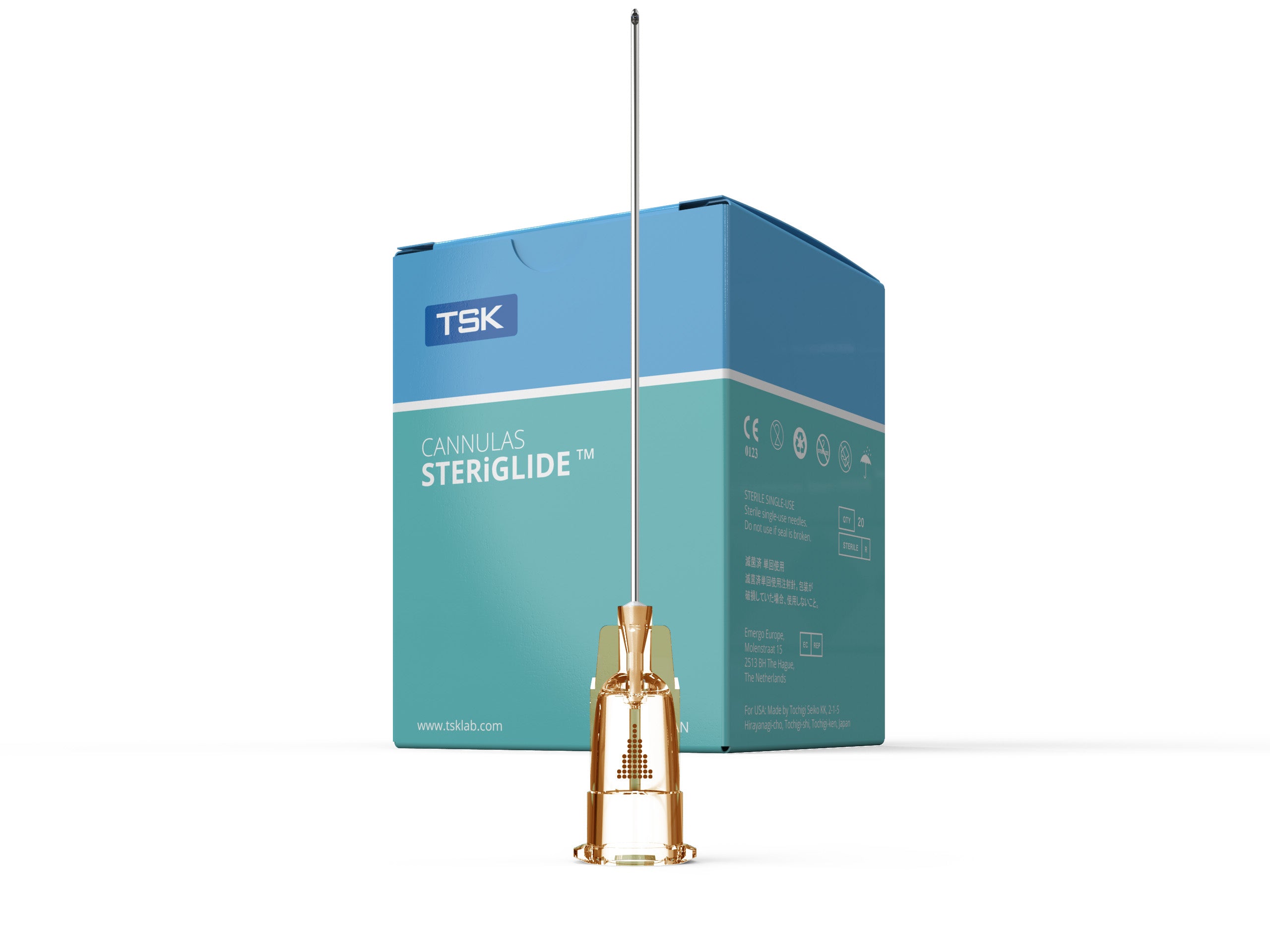 tsk steriglide cannula box view from side
