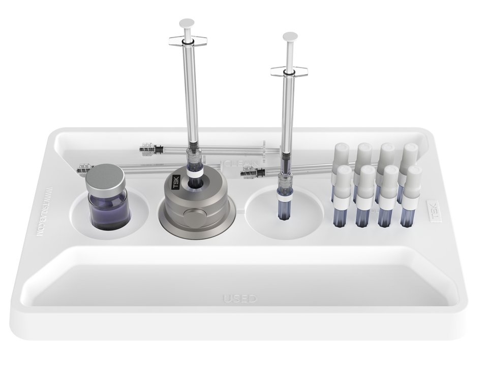 tsk treatment tray full with products view