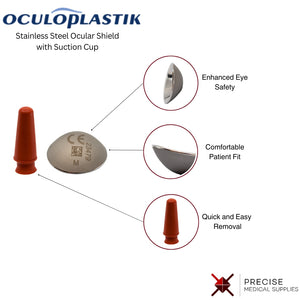 Oculo-Plastik Cox II Stainless Steel Ocular Shield with Suction Cup