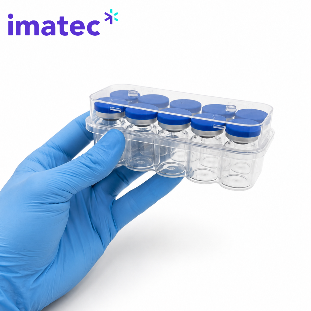 5ml Clear Glass Vials with Crimped Caps (Sterile) by Imatec Medical - TGA approved