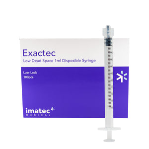 Exactec 1ml Low Dead Space Luer Lock Syringes By Imatec Medical - Box of 100