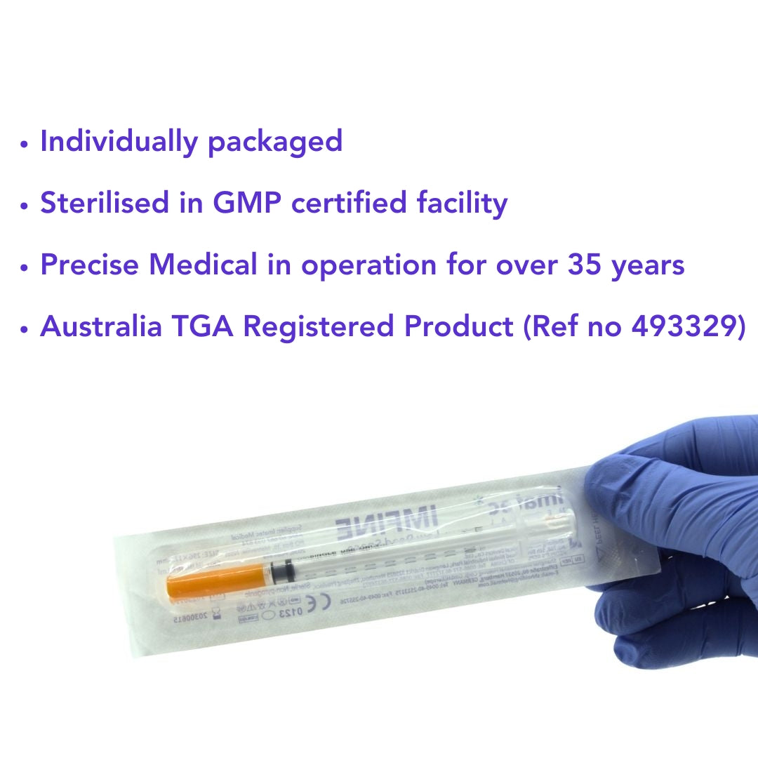 Insulin Syringes with Needles - 1ml, 0.5ml & 0.3ml - (Boxes of 100) by Imatec Medical