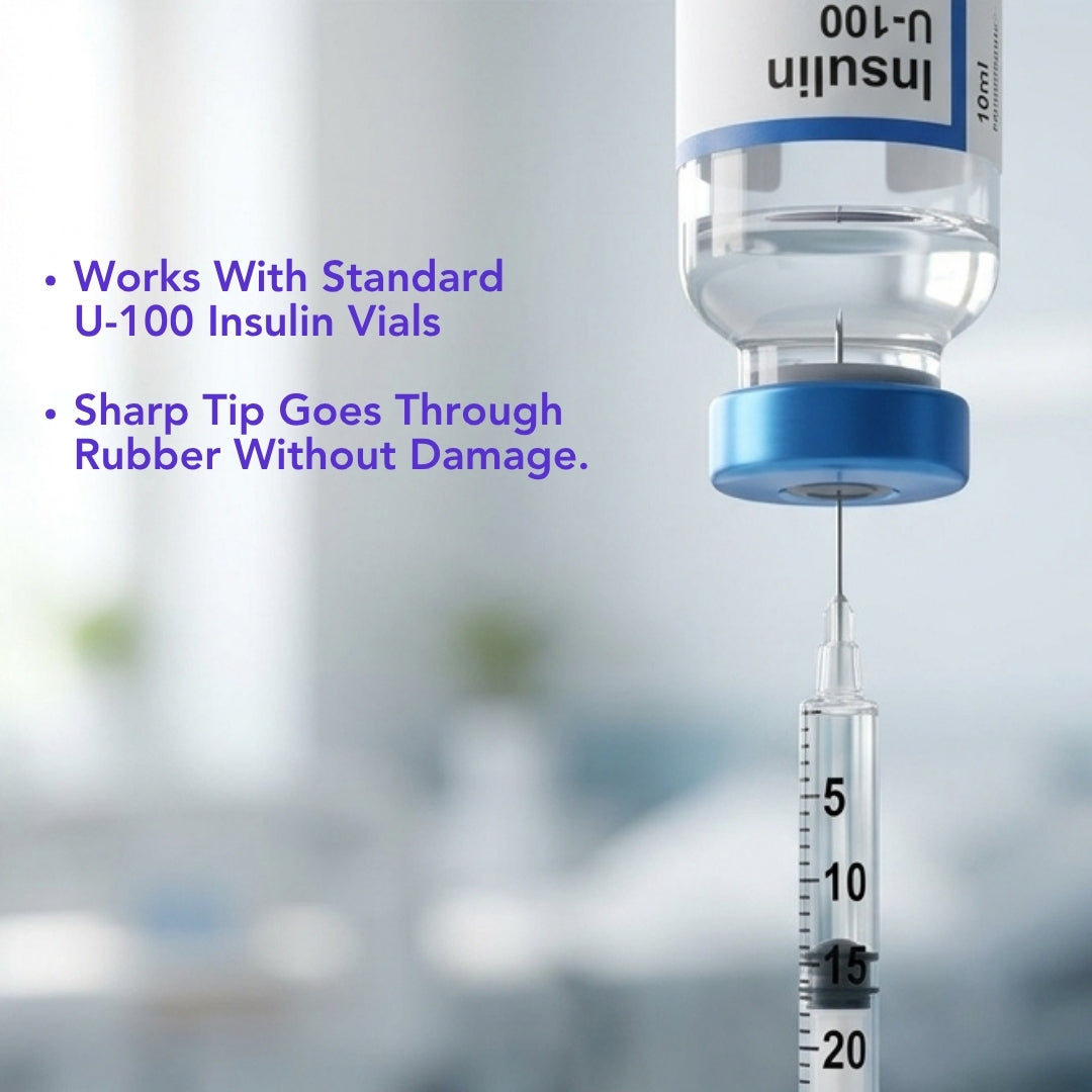 Insulin Syringes with Needles - 1ml, 0.5ml & 0.3ml - (Boxes of 100) by Imatec Medical