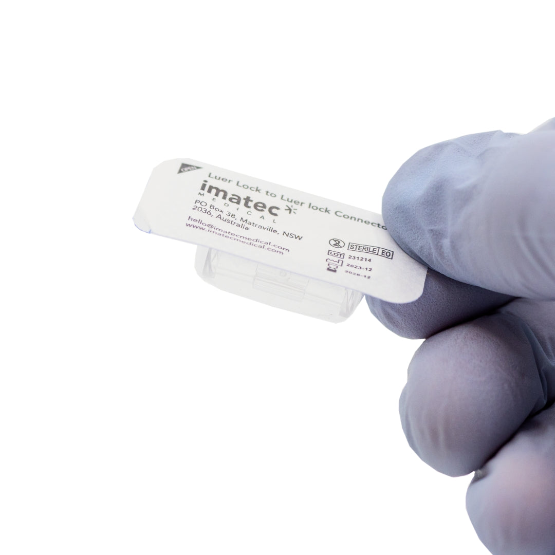 Luer Lock Connectors / Syringe Adaptors (Wide Bore for Fat Transfer & Viscous Fluids) By Imatec Medical  - Box of 100