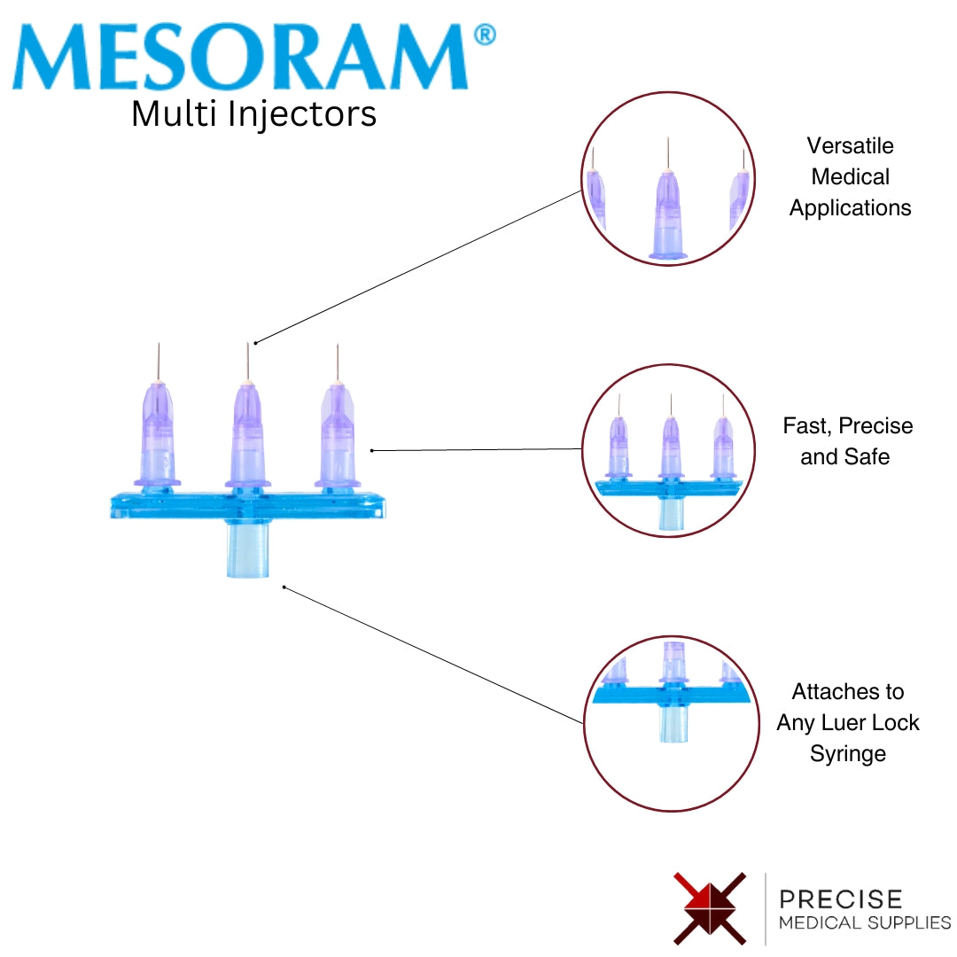 Mesoram Linear 3 Mesotherapy Needle Multi Injectors - Box of 36 Units