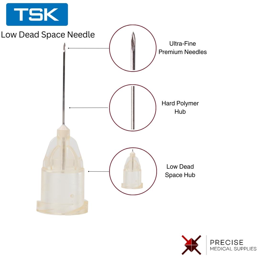 tsk low dead space needles product call outs