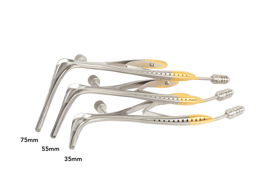 Nasal Speculum designed and developed with Dr. Olivier Gerbault. Features thin blades to allow for more room and better visibility | Precise Medical