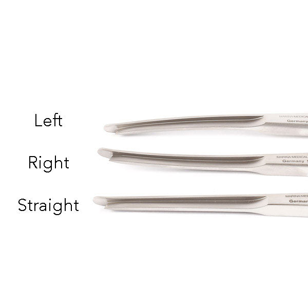 The Silver Osteotome by Marina Medical are a rhinoplasty instrument, 18cm and available in three different curvatures - straight, right curved and left curved | Precise Medical