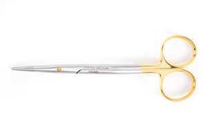 The Fomon Nasal Scissors by Marina Medical are used for Rhinoplasty procedures and have gold handles and 14cm angled blades | Precise Medical