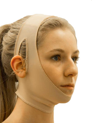 This chin strap with open ear is simple to fit with Velcro attachments on the top of the head and base of the neck. One Size Fits All | Precise Medical