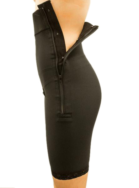 This Stage 1 girdle made with side zipper AND padded hook & eye closures allows this garment to be more easily applied immediately after your liposuction procedure | Precise Medical