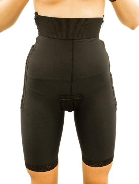 This Stage 1 girdle made with side zipper AND padded hook & eye closures allows this garment to be more easily applied immediately after your liposuction procedure | Precise Medical